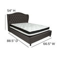 thumbnail image 4 of Flash Furniture Valencia Tufted Upholstered Queen Size Platform Bed in Dark Gray Fabric with Pocket Spring Mattress, 4 of 4