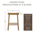 thumbnail image 5 of Maven Lane Vincent Wooden Rustic Aesthetic Kitchen Counter Stool, Set of 3, 5 of 6
