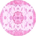 thumbnail image 1 of Ahgly Company Indoor Round Medallion Pink Traditional Area Rugs, 4' Round, 1 of 4