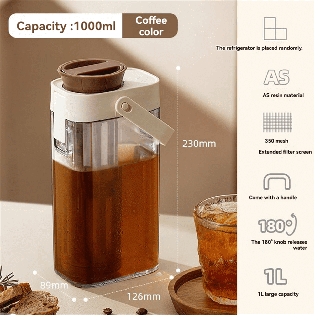 Machine Café Froid 800ml BAIFULAI Cafetière Cold Brew En Verre Borosilicate 800ml - Filtre Inox 304 & Poignée Verre Pour Café Glacé Et Thé Froid Machine Café Froid 800ml BAIFULAI Cafetière Cold Brew En Verre Borosilicate 800ml - Filtre Inox 304 & Poignée Verre Pour Café Glacé Et Thé Froid
