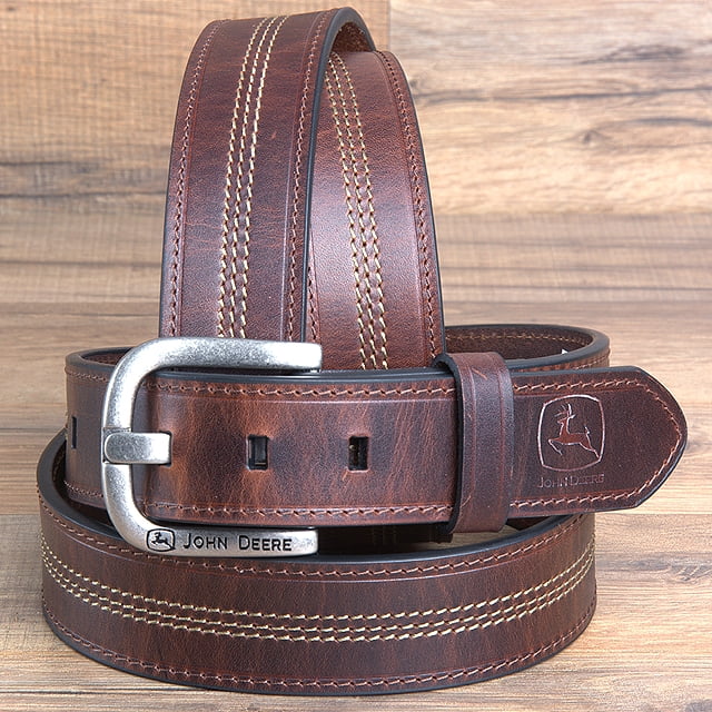 Sizes 32-46 John Deere Men/'s Brown Oil Tanned Genuine Leather Belt NEW