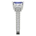 thumbnail image 3 of 3.61 ct Emerald Cut Simulated Tanzanite 3 Stone 14K White Gold Womens Engagement Ring, 3 of 5