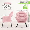 thumbnail image 2 of Magshion Water-resistant Cotton Lazy Chair, Modern Upholstered Single Sofa with Ottoman, Removable Cover Accent Lounge Chair for Living Room, Pink, 2 of 10