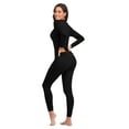 thumbnail image 6 of ANLIQI Women's Cotton Thermal Underwear Union Suits Long Henley Onesies Base Layer(Black,L), 6 of 7