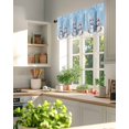thumbnail image 3 of Blue Christmas Snowman Friends Kitchen Valances for Windows Winter Trees Snowflakes Valance Curtains&nbsp; for Kitchen /Living Room/Bedroom/ Bathroom Decor, 54"x18 " ,Rod Pocket 1 Panel,, 3 of 7