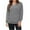 Gray, variant on Womens Sweatshirt V Neck Casaul Long Sleeve Pullover Tops Solid Color Trendy Clothes with Pocket Dark Blue L