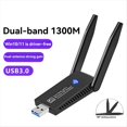 thumbnail image 3 of Adaptador WiFi USB 3.0 de 1300 Mbps, Dongle USB Inalámbrico de Doble Banda de 2,4 GHz y 5 GHz con Antenas Duales para 10/11, 3 of 5