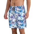 thumbnail image 2 of Balery Icy Blue Snowflakes Traje de Baño Estilo Hawaiano para Hombre, Shorts de Secado Rápido con Bolsillos-XX-Large, 2 of 6