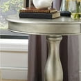 thumbnail image 2 of Roundhill Furniture Rene Round Wood Pedestal End Table in Champagne, 2 of 7