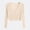A270 Beige, variant on Women's Ribbed Knit Cardigan V-Neck Slim Fit Cropped Sweater Top Long Sleeve Button Up Soft Lightweight Casual Dailywear