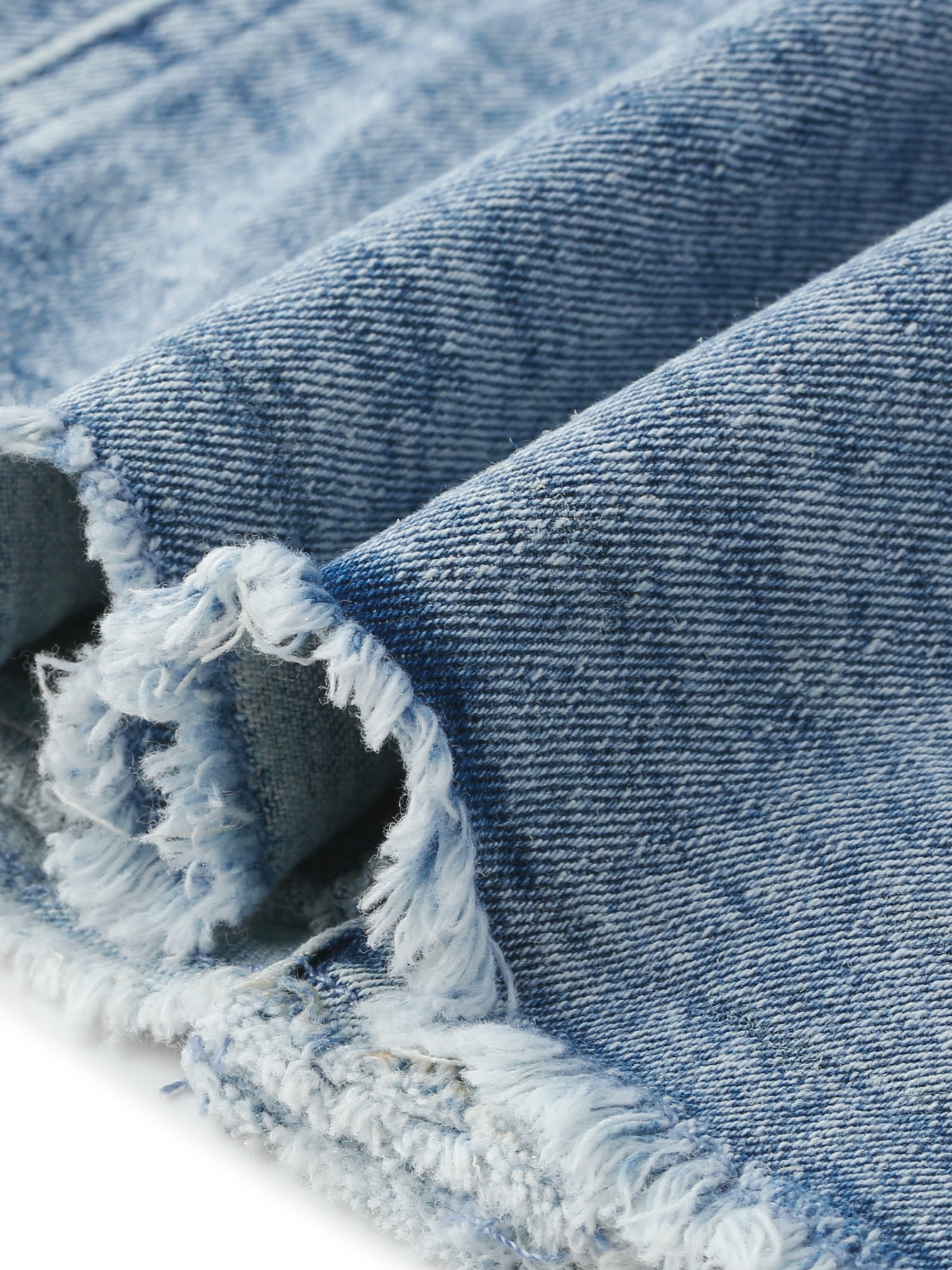 DARING DIVA Women's Plus Size Washed Front Frayed Classic Denim Jacket 3X Sky Blue1