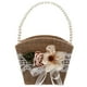 thumbnail image 1 of Cesta de pétalos con asa de perla para niña de las flores de boda para ceremonia de boda rústica vintage, 1 of 7