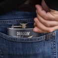 thumbnail image 3 of Draggin' Myself Out of Bed Dragon Stainless Steel 5oz Hip Drink Kidney Flask, 3 of 3