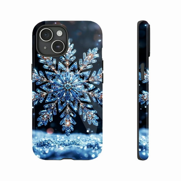 Winter Snowflake Crystal iPhone Case for Women Men Holiday Gift | Durable Sparkly Protective Cover Compatible with iPhone 11/12/13/14/15/16 (Pro Max/Plus)