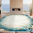 thumbnail image 2 of Design&I 6'x9' Ultra Soft Area Rug, Nautical Round Seashell Starfish Compass Maritime Vintage Motif None Fluffy Washable Non Shedding for Guest Room Bedroom Living Room, 2 of 7