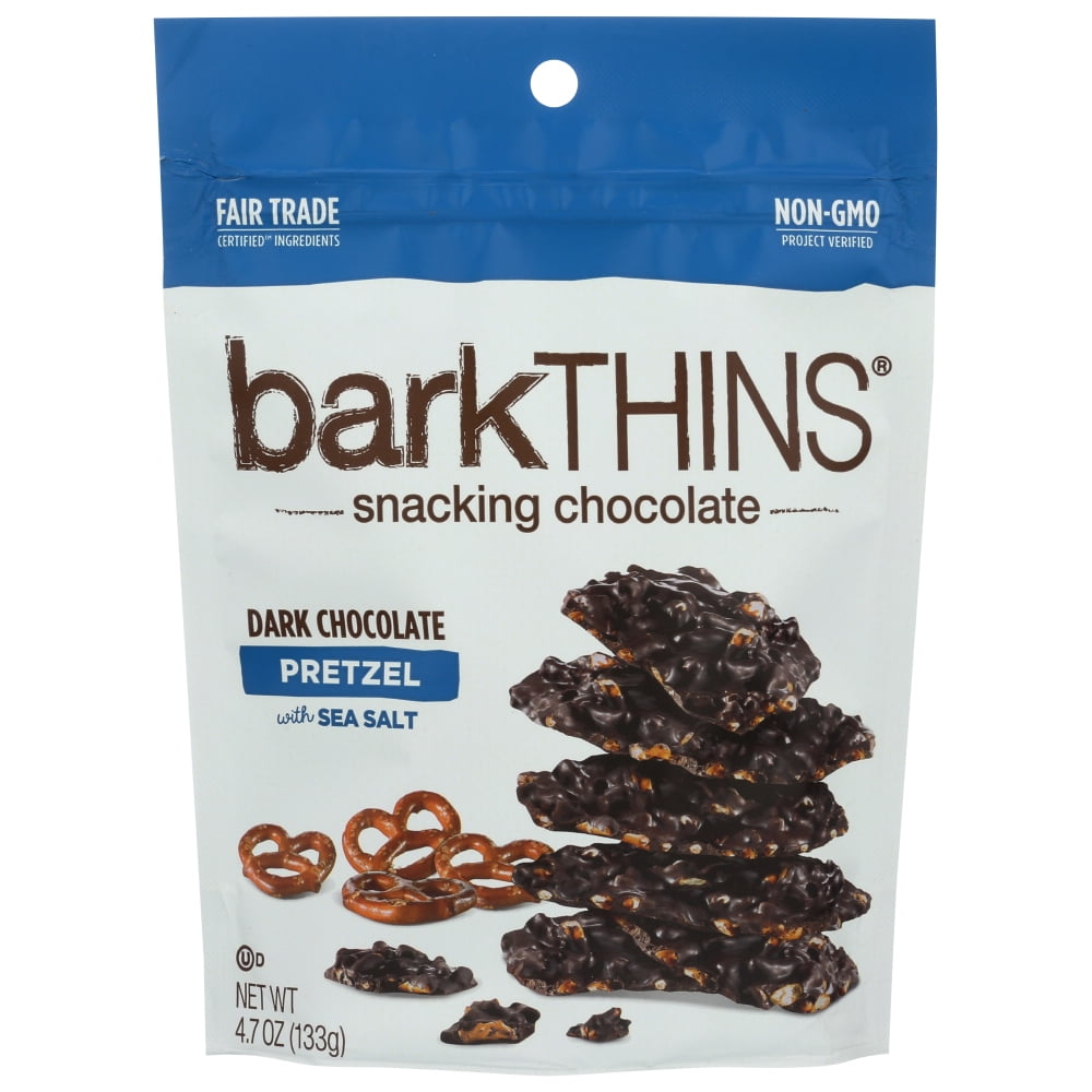 Barkthins Snacking Chocolate, Dark Chocolate Pretzel With Sea Salt, 4.7