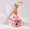 thumbnail image 4 of Wrapables Glamorous Crystal Rhinestone Ducky Keychain, Pendant Bag Charm, Pink, 4 of 6