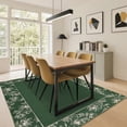 thumbnail image 2 of Hasoo 5' x 7' Area Rugs for Living Room Washable Vintage Floral Print Bedroom Indoor Modern Geometric Bordered Rug Soft Non Slip Carpet for Dining Room Apartment Office, Green, 2 of 5