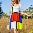 thumbnail image 3 of Mondrian Robe Style Artistique Combinaison d'Été pour Femmes Robe Longue d'Été pour Femmes Robes Élégantes en Solde, 3 of 5