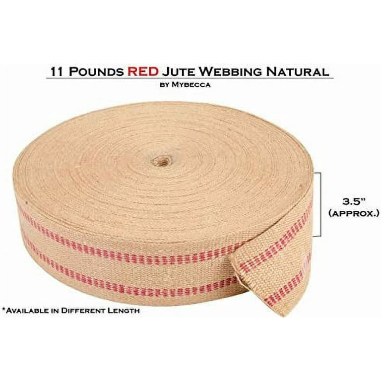 10 Yards Heavy Duty Red and Natural Burlap Upholstery Webbing
