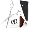 thumbnail image 1 of Tijeras para el cabello profesionales de 7 pulgadas con cuchillas extremadamente afiladas Tijeras para cortar el cabello de acero 440C Tijeras de peluquero duraderas de movimiento suave y corte fino c, 1 of 5