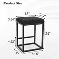 thumbnail image 2 of Nathaniel Home, Bar Stools Set of 2, PU Leather Metal Square Barstools, Backless Kitchen Dining Cafe Stool, Upholstered Bar Stool with Footrest, 24 Inch Black, 2 of 7