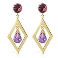 thumbnail image 3 of Galaxy Gold 14k Yellow Gold Dangle Earrings with Amethysts, 3 of 4