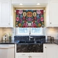 thumbnail image 5 of Yayeee Kitchen Curtains Light Filtering 27"x24" Rod Pocket Short Cafe Window Panel, Vibrant Flowers Pattern, 5 of 7