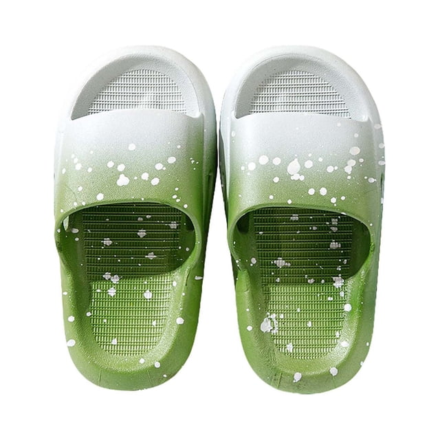 MIASHUI Kids Slides Boys Girls Shower Slippers Summer Beach Pool Shoes,Green,9-10 Years