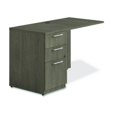 Alera SVRLP4824WA Seville Desk Return With Pedestal, Left, 48" X 24" X 29", Walnut