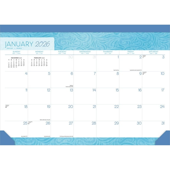 Seaside Currents | 2026 17x12" Monthly Desk Pad Calendar | BrownTrout