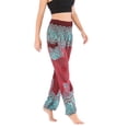 thumbnail image 5 of Lu's Chic Women's Boho Pants Harem Smocked Waist Yoga Hippie Palazzo Beach Pants Red One Size, 5 of 5
