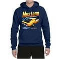 thumbnail image 2 of Wild Bobby, Ford Yellow Mustang Horsepower Cars and Trucks Unisex Graphic Hoodie Sweatshirt, Navy, XX-Large, 2 of 6