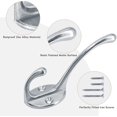 thumbnail image 2 of Coat Hook, 6pcs Silver Metal Hooks With Screws - Wall Mounted, 2 of 5