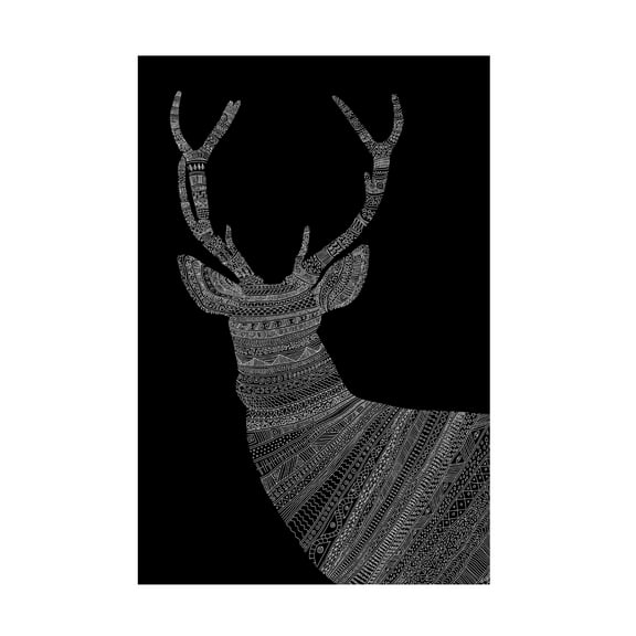 Trademark Fine Art Florent Bodart Stag Black Canvas Wall Art