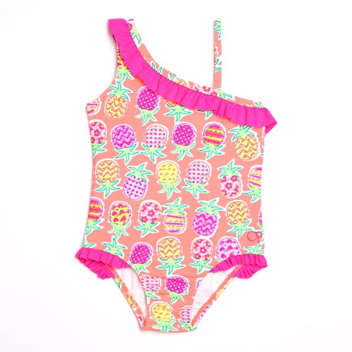 Op - Toddler Girl Pineapple Candy Assymetrical One-Piece Swimsuit ...