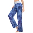 thumbnail image 4 of Women's Long Sleep Pants Home Pants Sleep Pants Wide-Leg Pants Design Elastic Fabric Casual Pants XS Lovely Blue Snowflakes, 4 of 7