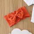 thumbnail image 5 of Baby Girl Easter Outfit Bunny Letter Short Sleeve Easter Bodysuit Romper Pants Bunny Ears Headband/Hat 3PCS Set Easter Outfit for Boys Girls 0-18 Months, 5 of 7