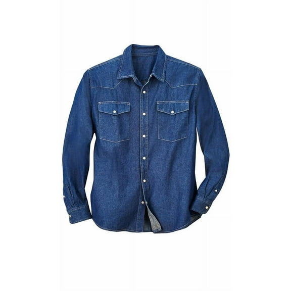 Turtle Bay New York Mens Western Snap Front Button Shirt in Denim and Twill