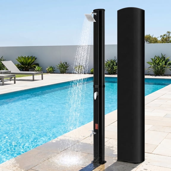Pirecart 7.5FT 16 Gallon Outdoor Solar Heating Shower with Adjustable Shower Head and Protective Cover
