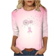 thumbnail image 2 of LEKWK Breast Cancer Shirts for Women Plus Size Pink Ribbon Breast Cancer Awareness T-Shirt 3/4 Sleeve Casual Inspirational Graphic Tee Survivor Gifts,Size S-5XL, 2 of 4