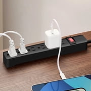 Hyper Tough 6-Outlet Indoor Power Strip with 8 Ft Extension Cord, ETL Certified, Black