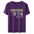 thumbnail image 2 of Kayannuo Blouses for Women Tee Shirts for Women Valentine's Day 1974 Vintage Shirt For Women 50th Birthday Gifts 1974 Birthday Gifts Idea Retro Short Sleevel T Shirts Party Tops Funny Tees, 2 of 4