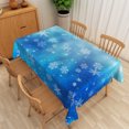 thumbnail image 6 of Nanqianyi Winter Snowflakes Christmas Tablecloth 60 x 84 Inches, Gradient Blue Rectangle Table Cloth Washable Xmas Holiday Dinner Decor, 6 of 11