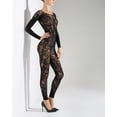 thumbnail image 3 of Natori Natori Floral Romance Long Sleeve Lace Bodysuit - Womens - Female, Small, Black, 3 of 4