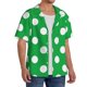 thumbnail image 2 of Fotbe Green And White Polka Dot Camisa Estampada de Manga Corta para Hombre, Casual de Verano, Estilo Playero, Sin Arrugas-Large, 2 of 5
