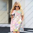 thumbnail image 1 of RWJDXD Robe d'Été MINISO Mode Dessin Animé Hello Kitty & Amis Imprimé Robes Femmes Filles Manches Courtes Robe Princesse Vêtements Filles, 1 of 1