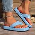 thumbnail image 2 of 2DXuixsh Women's Platform Flip Flops Solid Color Height Increasing Beach Sandals with Rhinestones Stylish Simple EVA Slides Size 8, 2 of 5