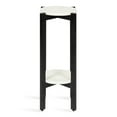 thumbnail image 4 of Kate and Laurel Moxley Modern Round Side Table, 12 x 12 x 24, White and Black, Marble End Table, 4 of 7