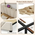 thumbnail image 4 of EnHomee Queen Bed Frame with Upholstered Headboard Bed Frame with LED Lights & Charge Station , Noise Free, 4 of 11